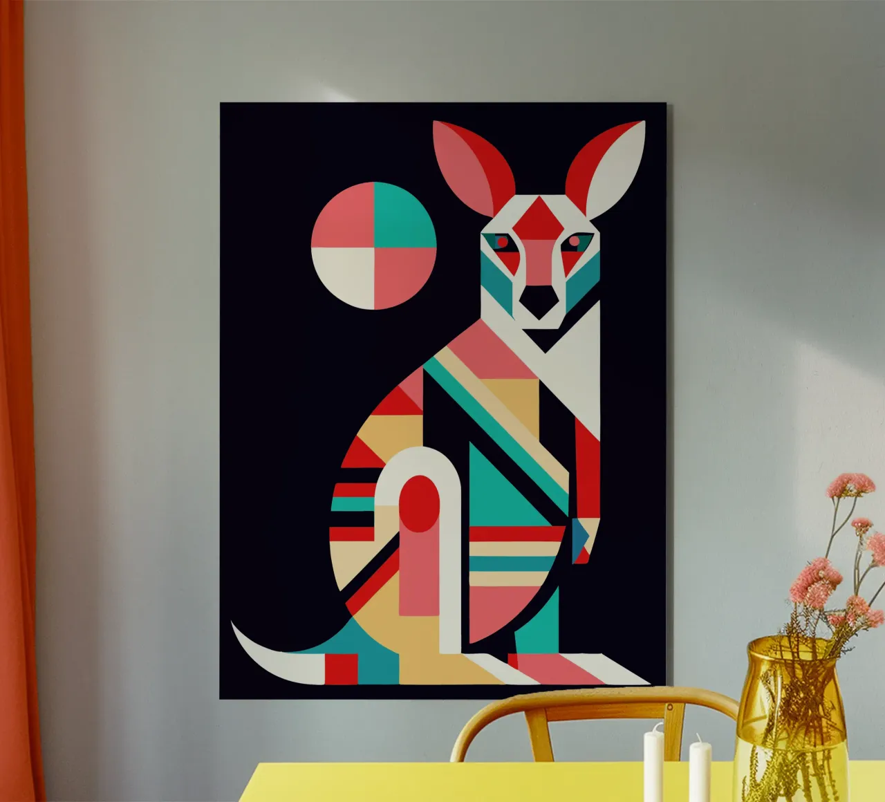 kangaroo geometrics ilustration alu-dibond by nemaro