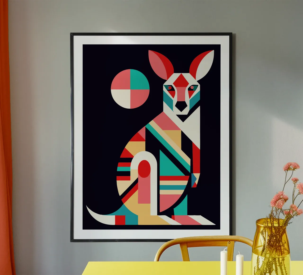 kangaroo geometrics ilustration poster by nemaro
