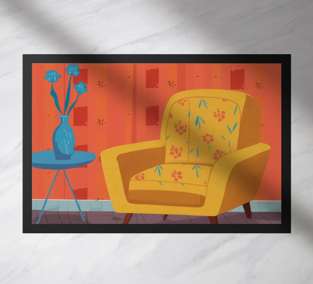 Yellow Chair Solitude doormat by Tiga Bersama