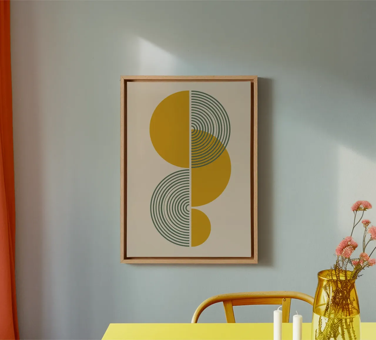 Abstract Geometric Art 1 canvas with Floater frame by MinimalistDesign