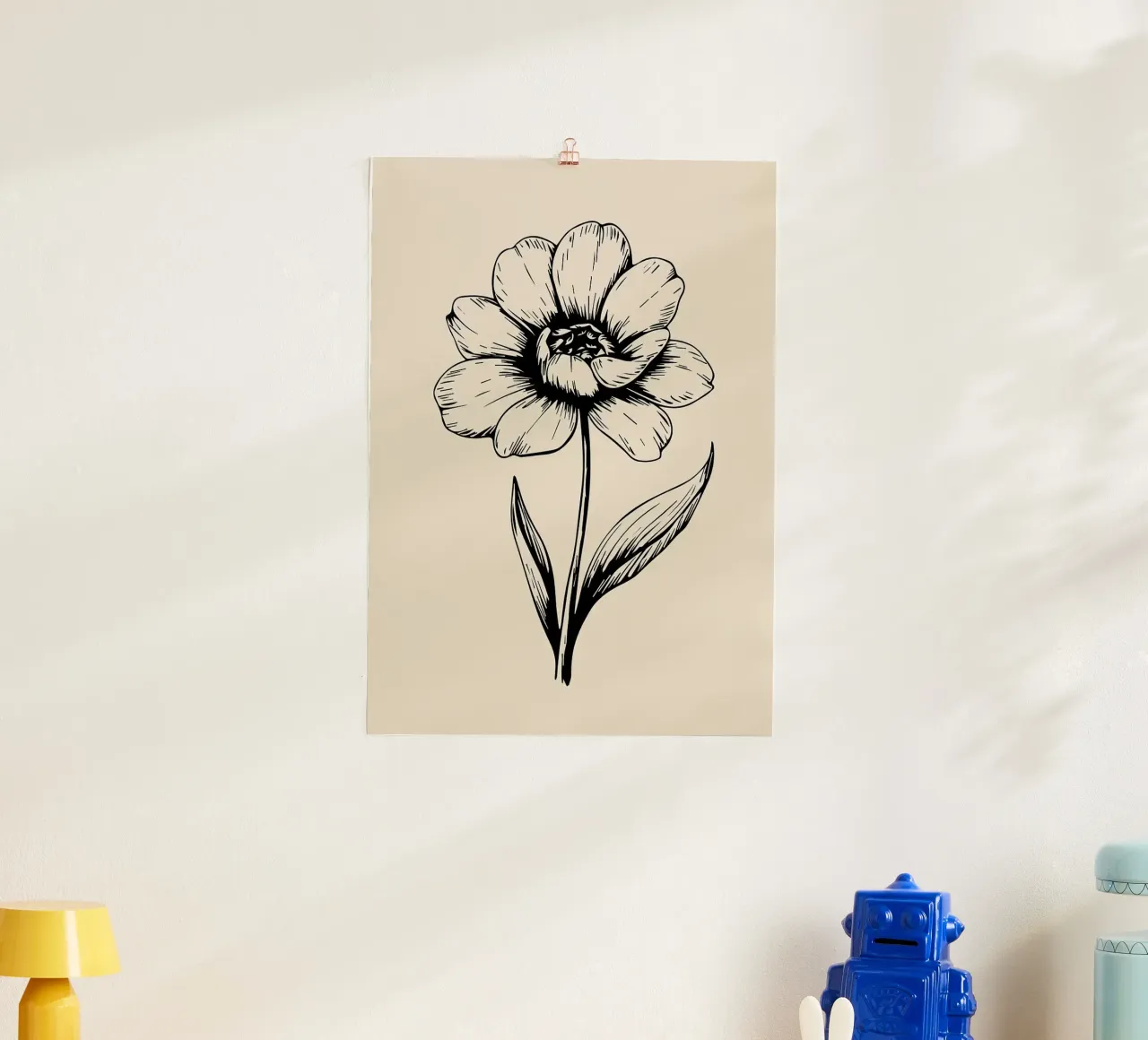 Illustrazione di fiori d'epoca disegnati a mano poster da MinimalistDesign