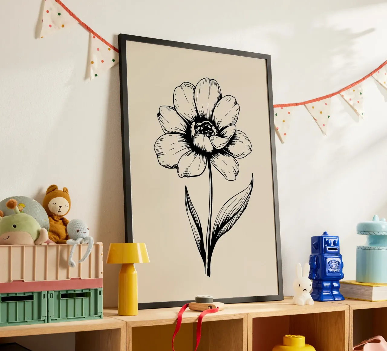 Illustrazione di fiori d'epoca disegnati a mano poster da MinimalistDesign