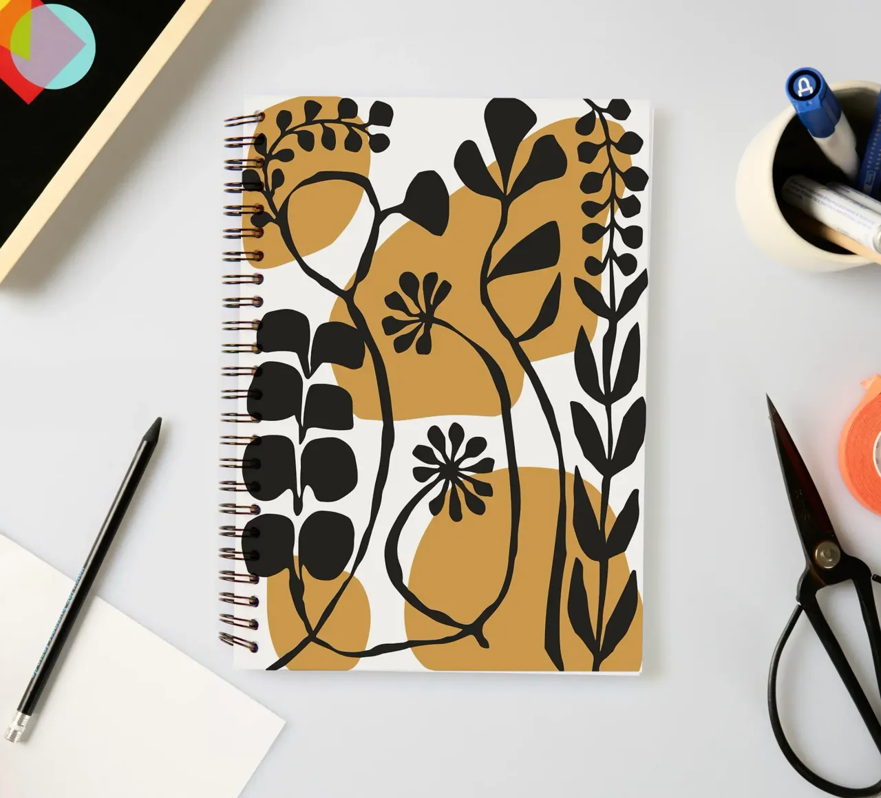 Moderne botanische Silhouetten - Minimalistische abstrakte Kunst Ringbuch von MinimalistDesign