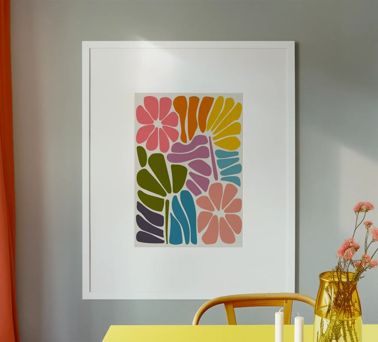 Bunte abstrakte botanische - Matisse inspiriert Ausschnitt Kunst Hahnemühle von MinimalistDesign