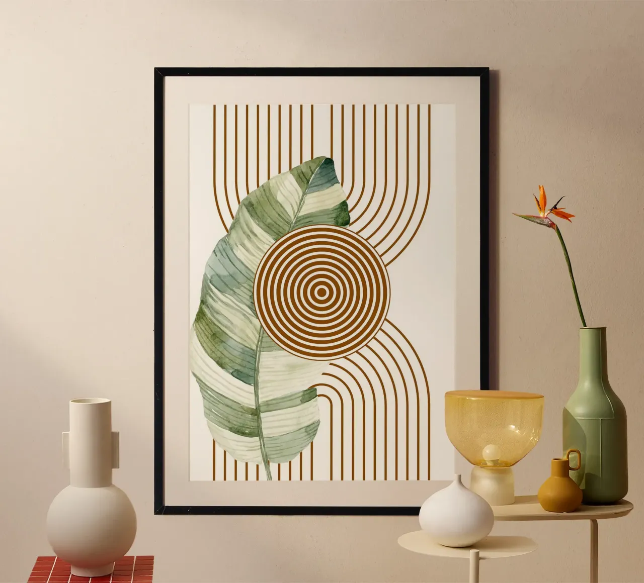 Art abstrait de la feuille tropicale poster de MinimalistDesign