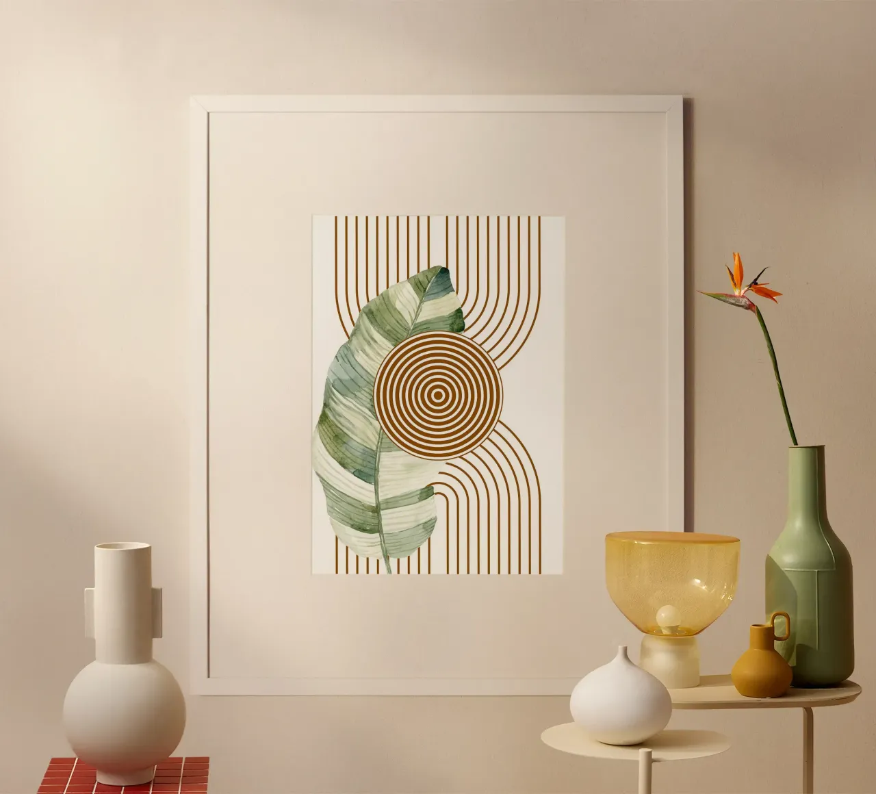 Art abstrait de la feuille tropicale poster de MinimalistDesign