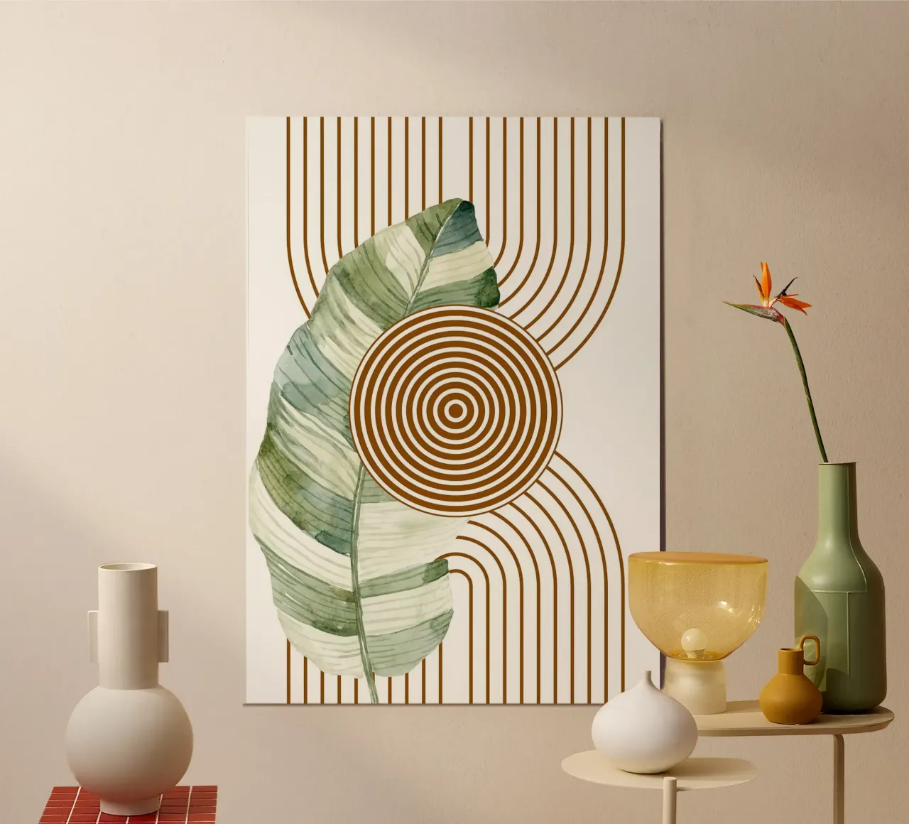 Art abstrait de la feuille tropicale poster de MinimalistDesign