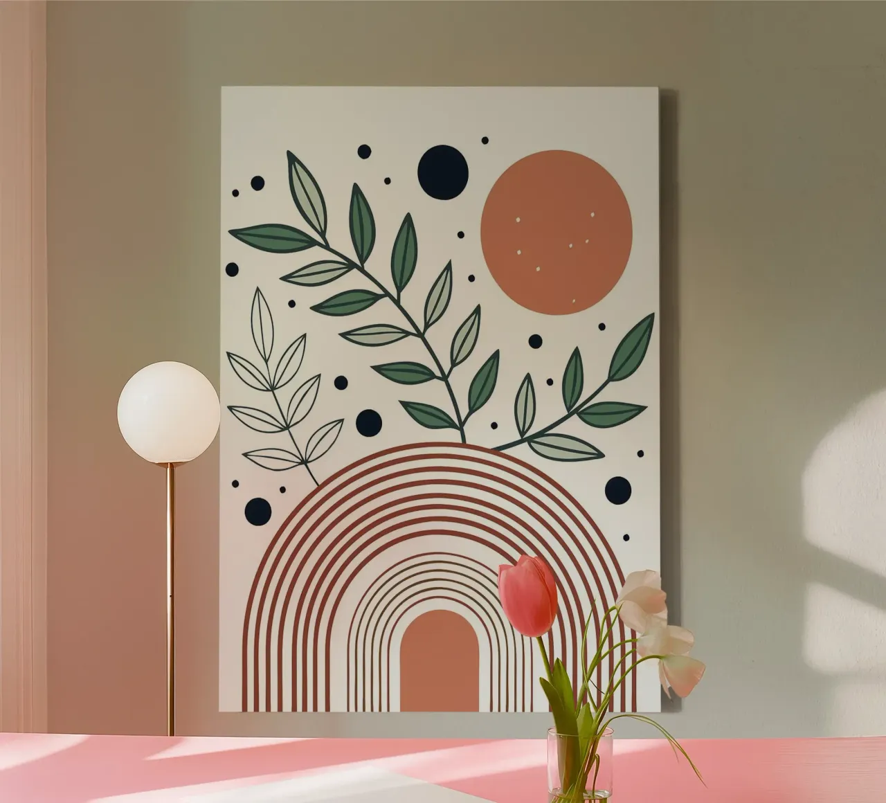 Boho Regenboog canvas met Baklijst van MinimalistDesign