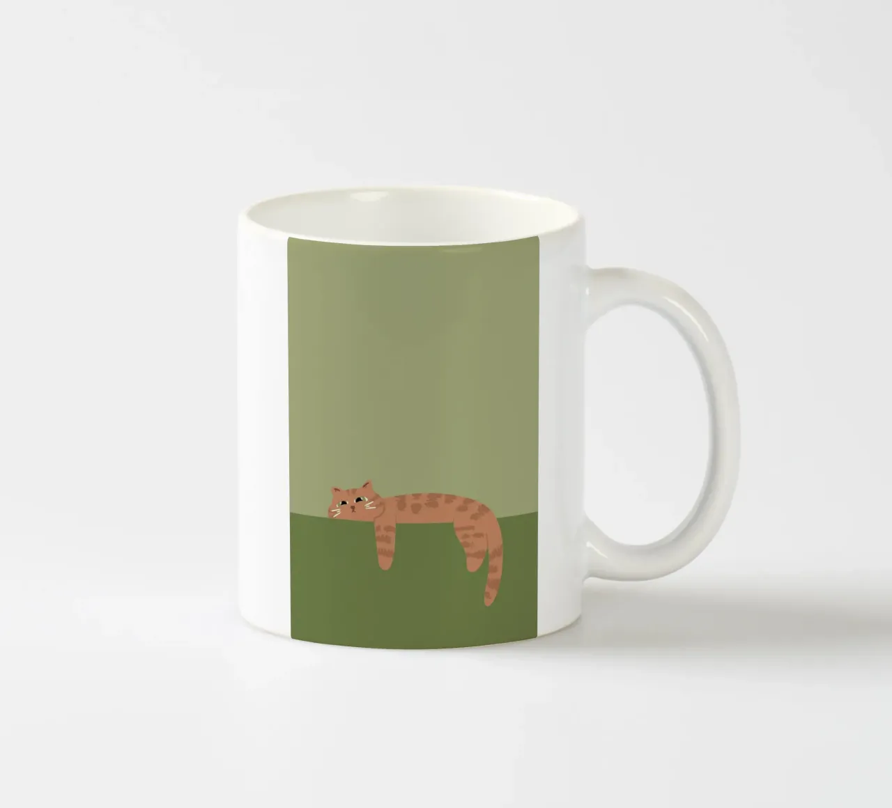 gatto zenzero pigro tazza in ceramica da animal story home