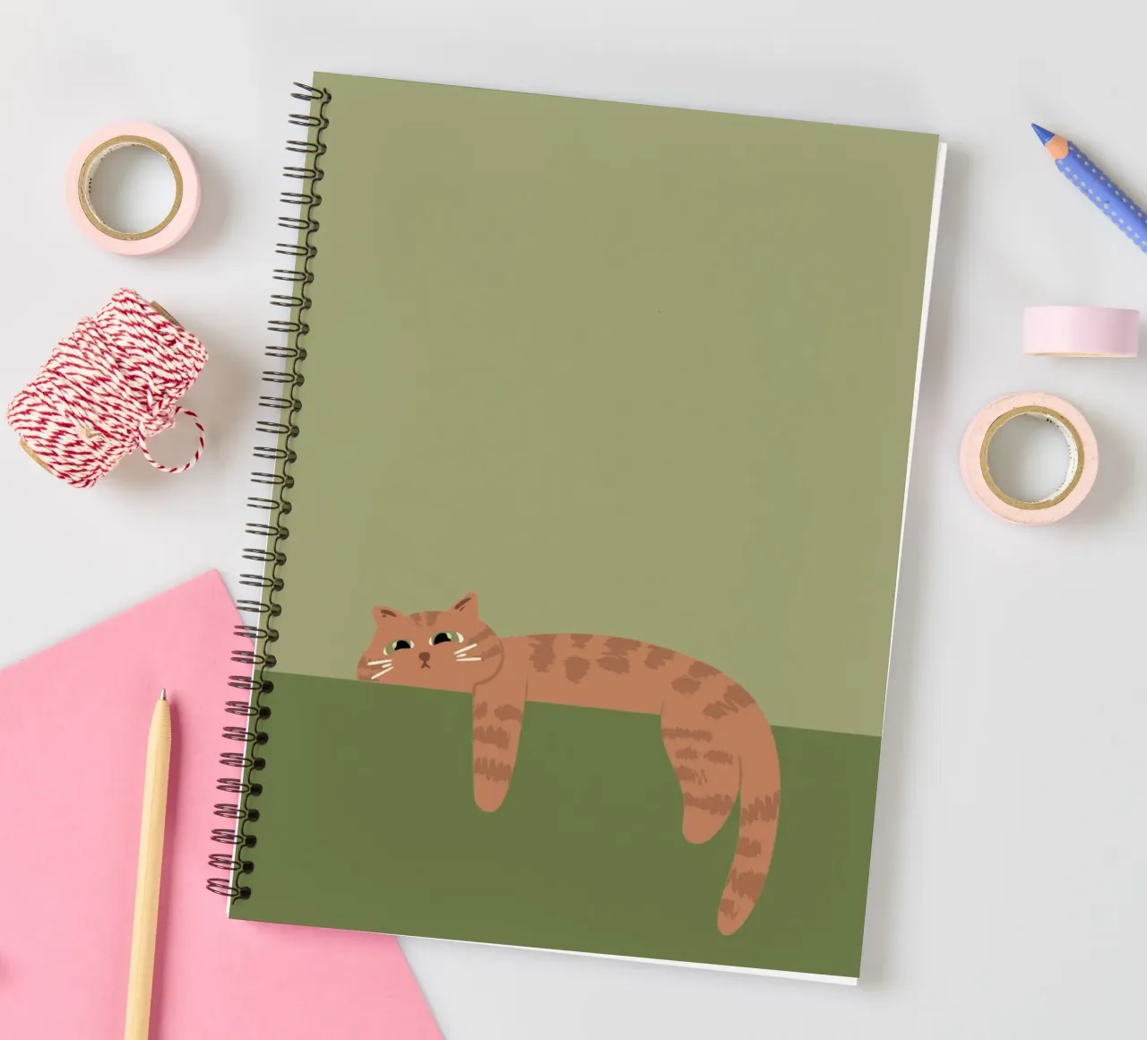 ginger cat lazy spiral notebook by animal story home