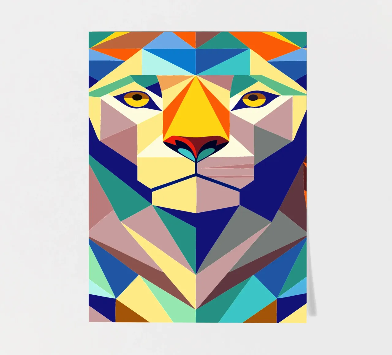 Löwe geometrische Illustration Stickerbogen von nemaro