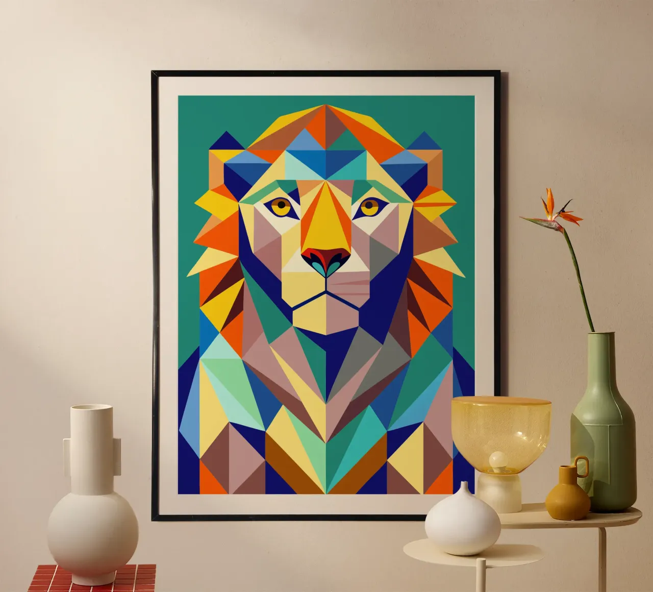 illusione geometrica del leone carta hahnemühle da nemaro