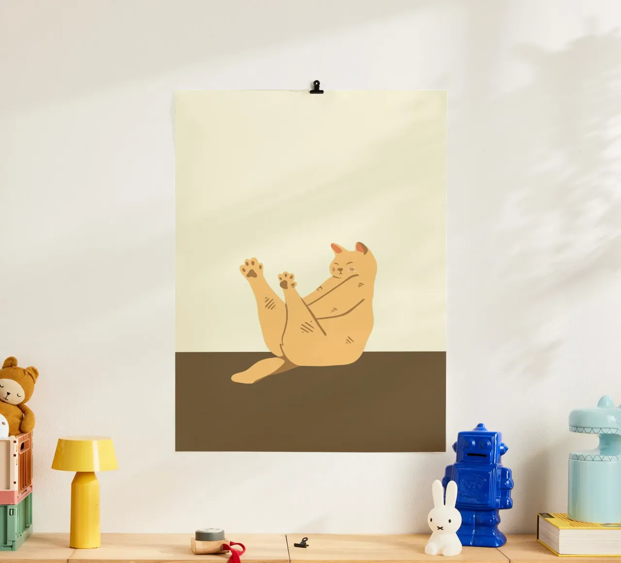 cartoon cat playing poster by animal story home