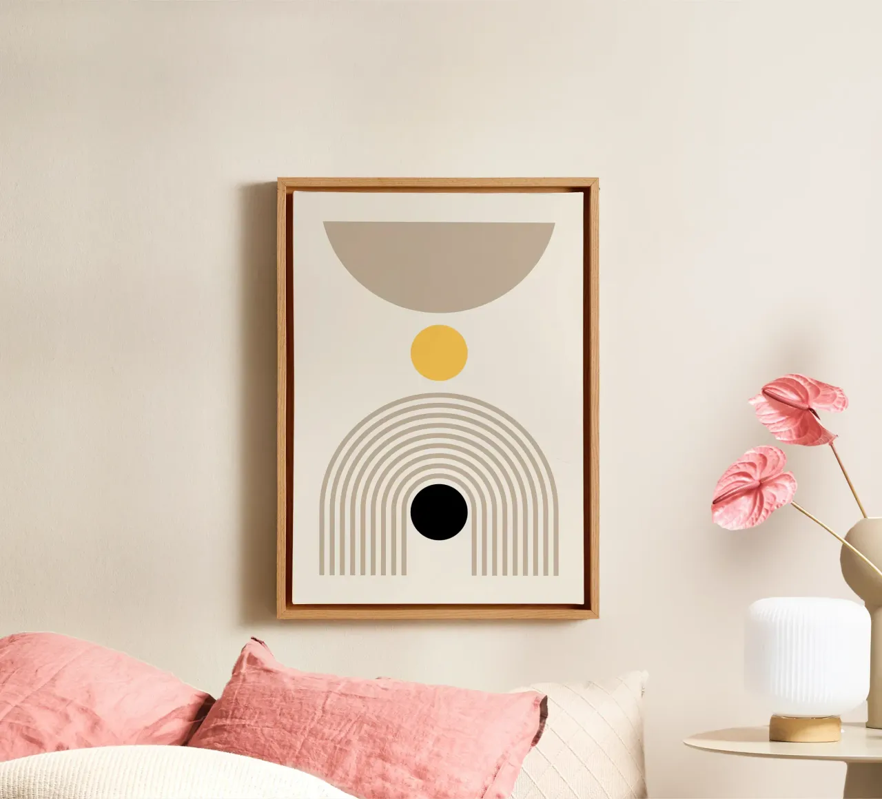 Abstracte Geometrische Kunstdruk canvas met Baklijst van MinimalistDesign