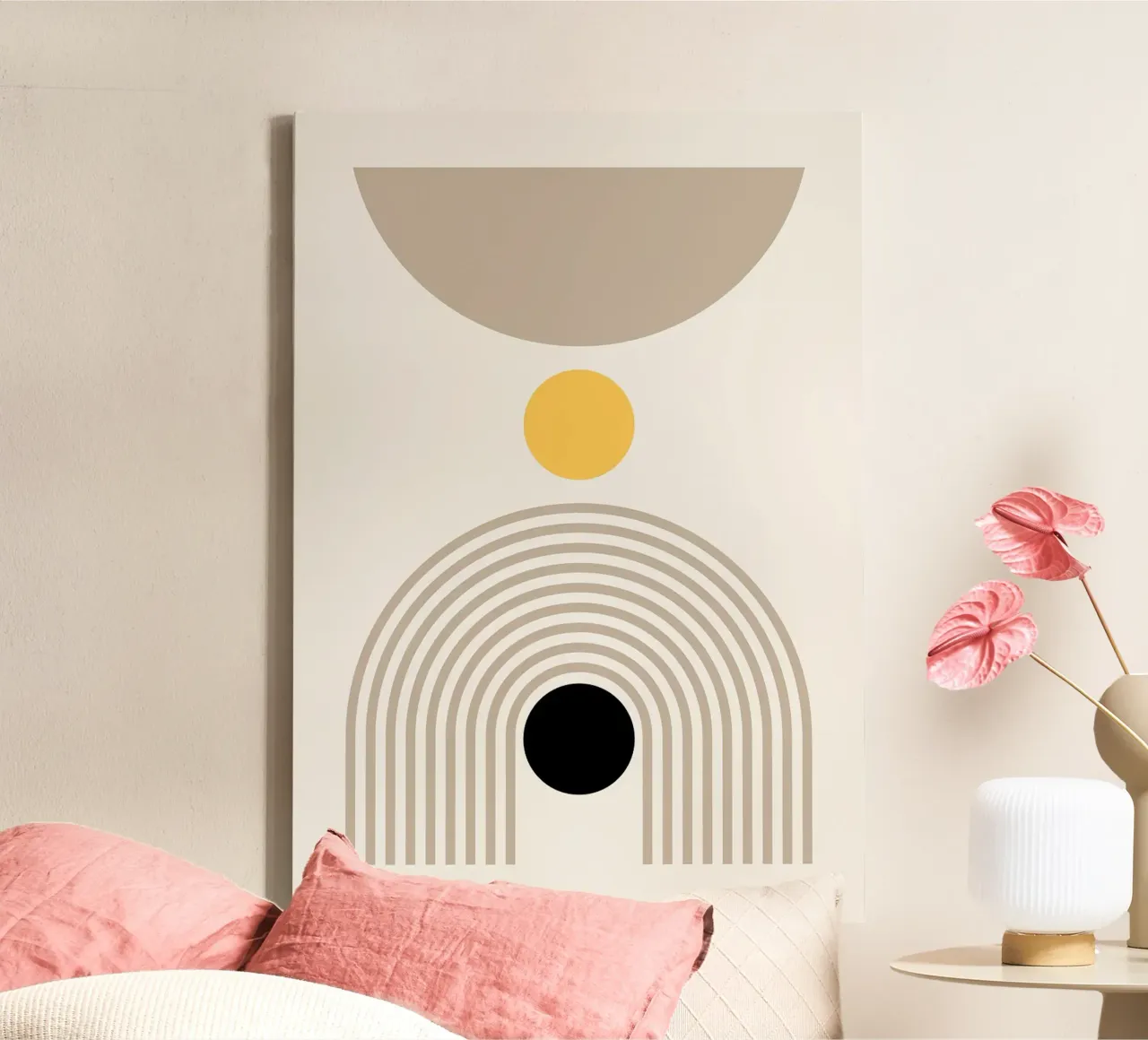 Abstracte Geometrische Kunstdruk canvas met Baklijst van MinimalistDesign