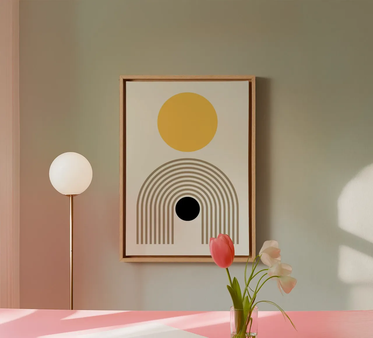 Abstract Geometric Art canvas with Floater frame by MinimalistDesign