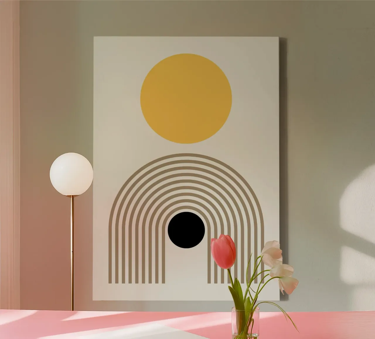 Abstract Geometric Art canvas with Floater frame by MinimalistDesign