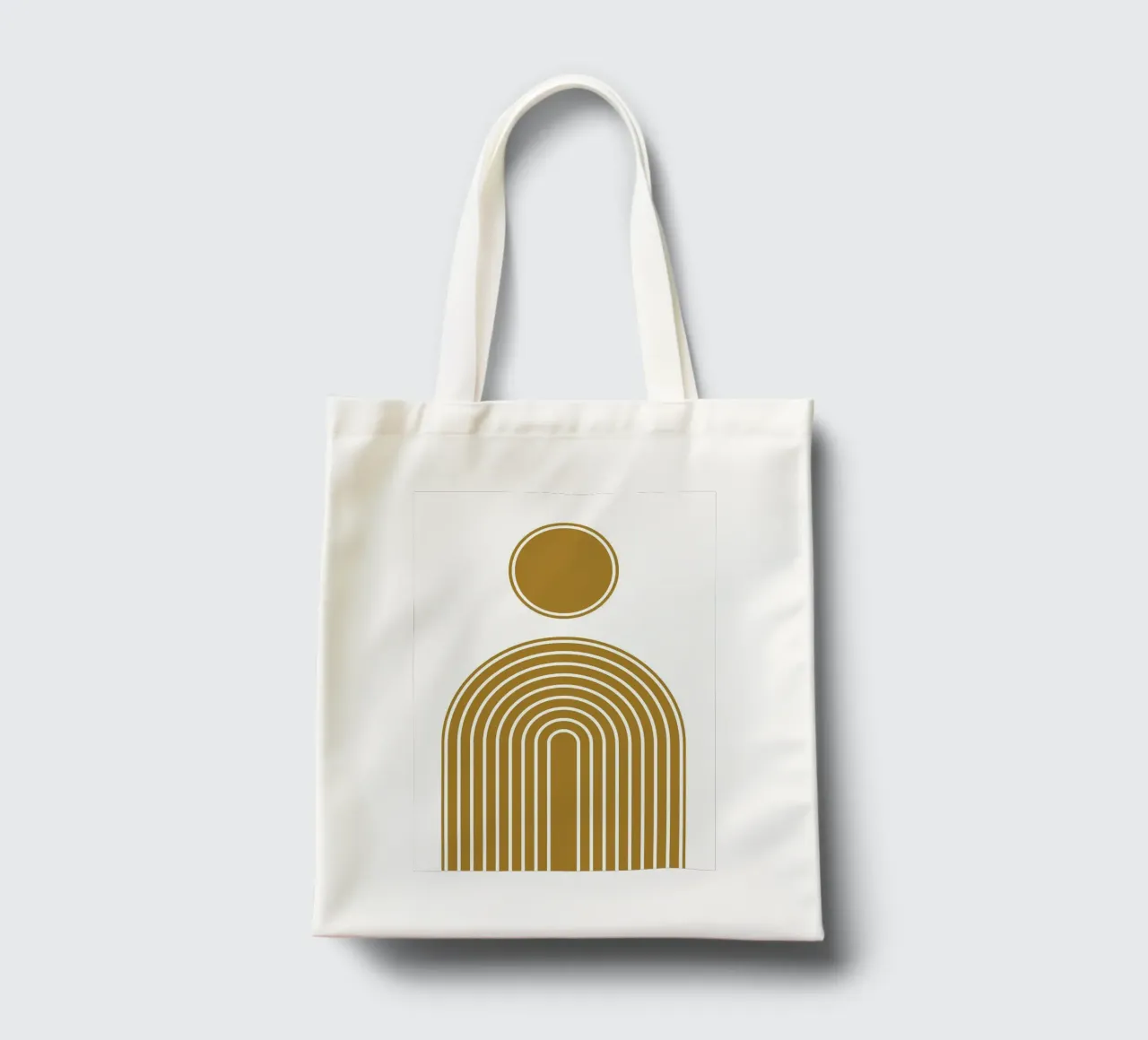 Abstrakte geometrische Kunst mit Kreis und Bögen Jutebeutel von MinimalistDesign
