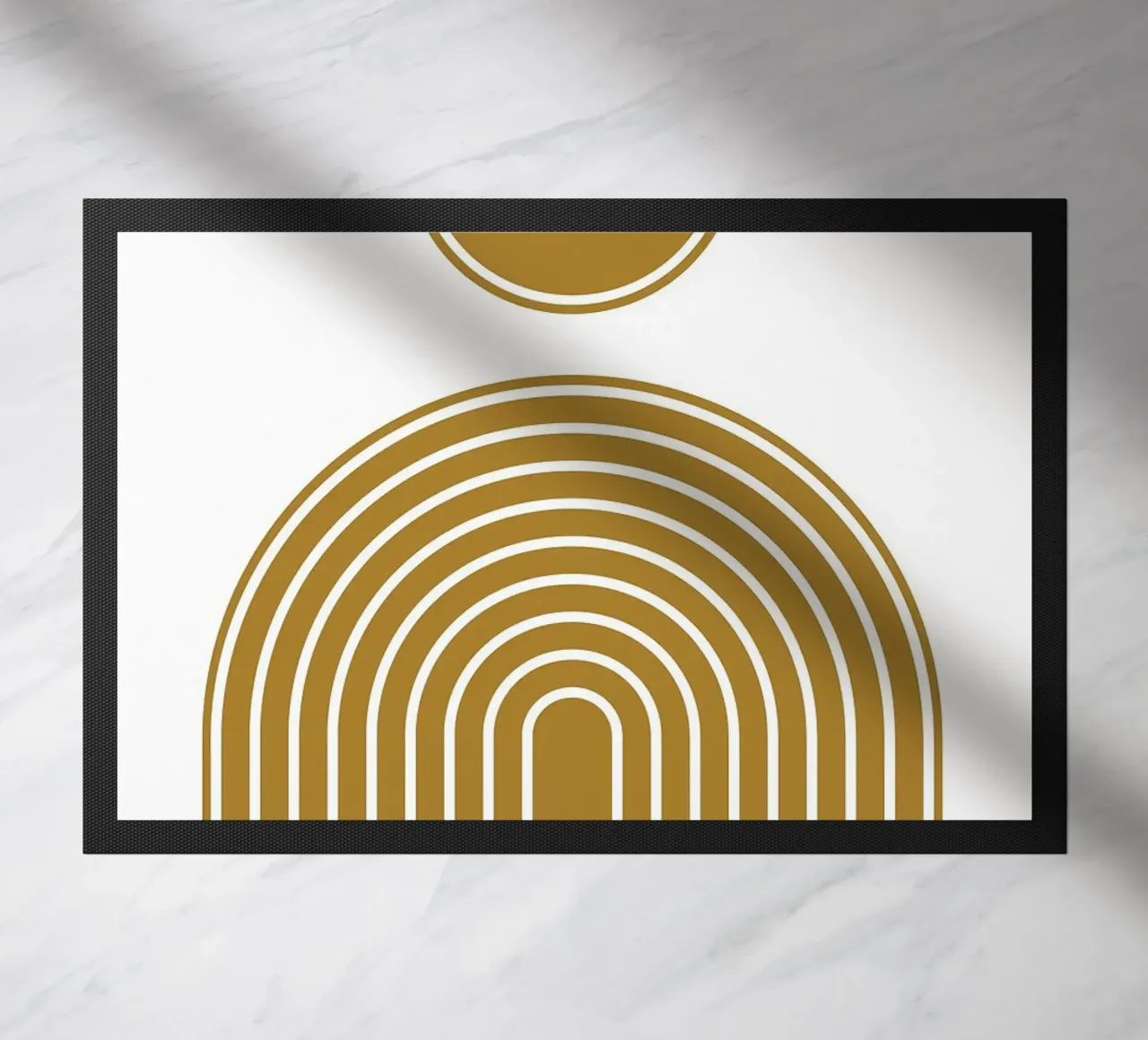 Abstract Geometric Art with Circle and Arches doormat by MinimalistDesign