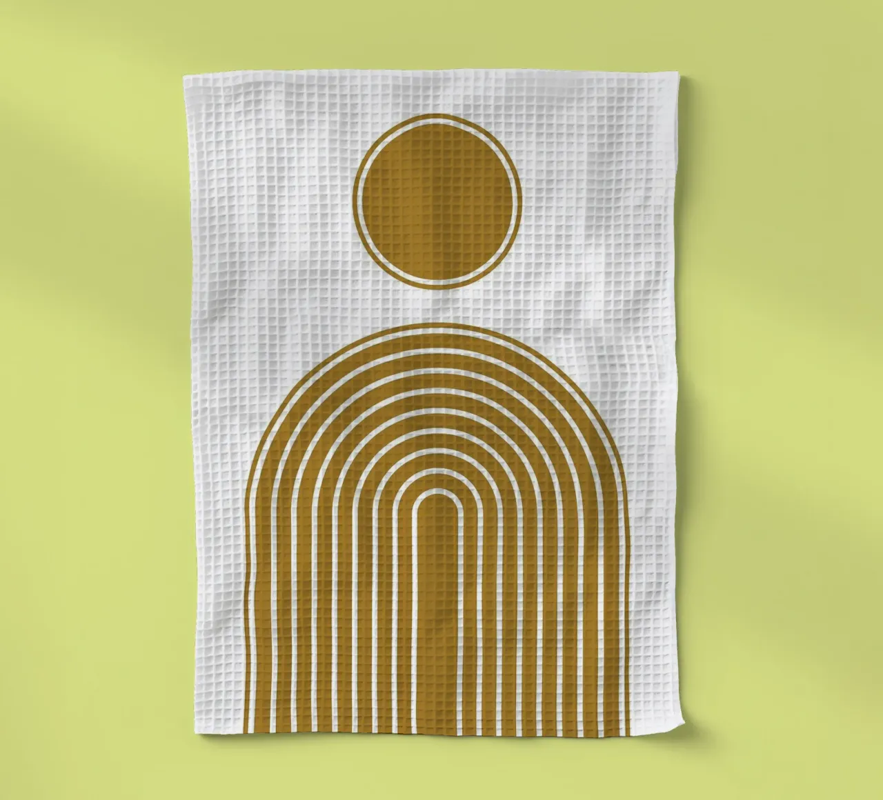 Abstract Geometric Art with Circle and Arches tea towel by MinimalistDesign