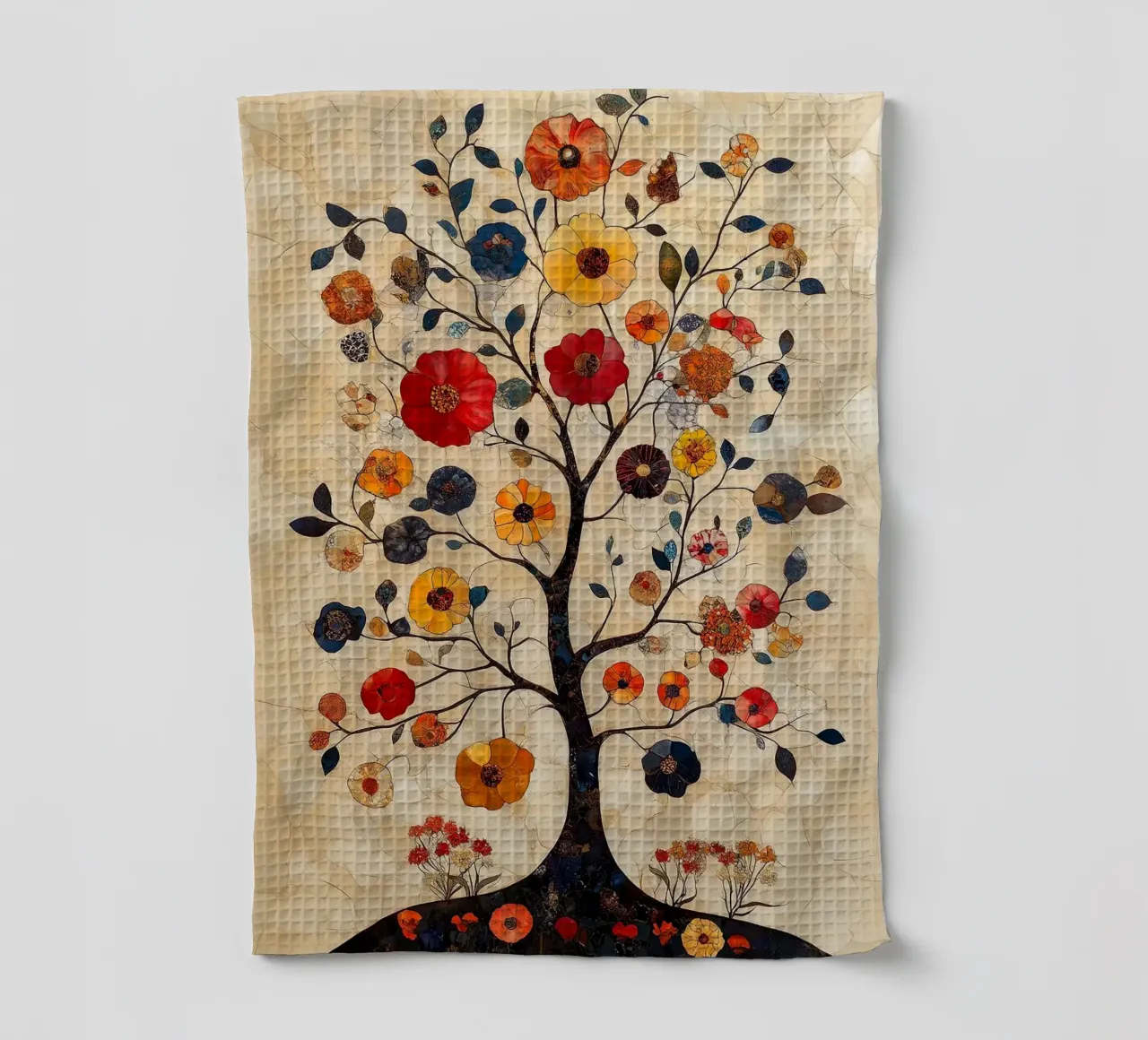 Mosaico di alberi floreali canovaccio da cucina da MinimalistDesign