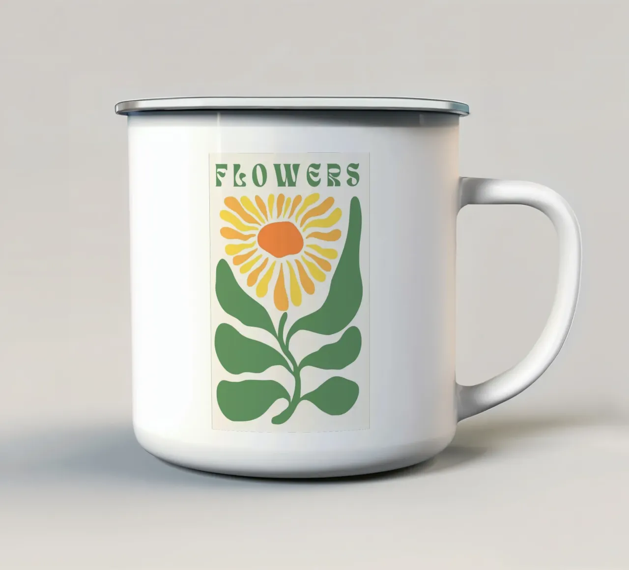 Illustrazione floreale tazza in smalto da MinimalistDesign