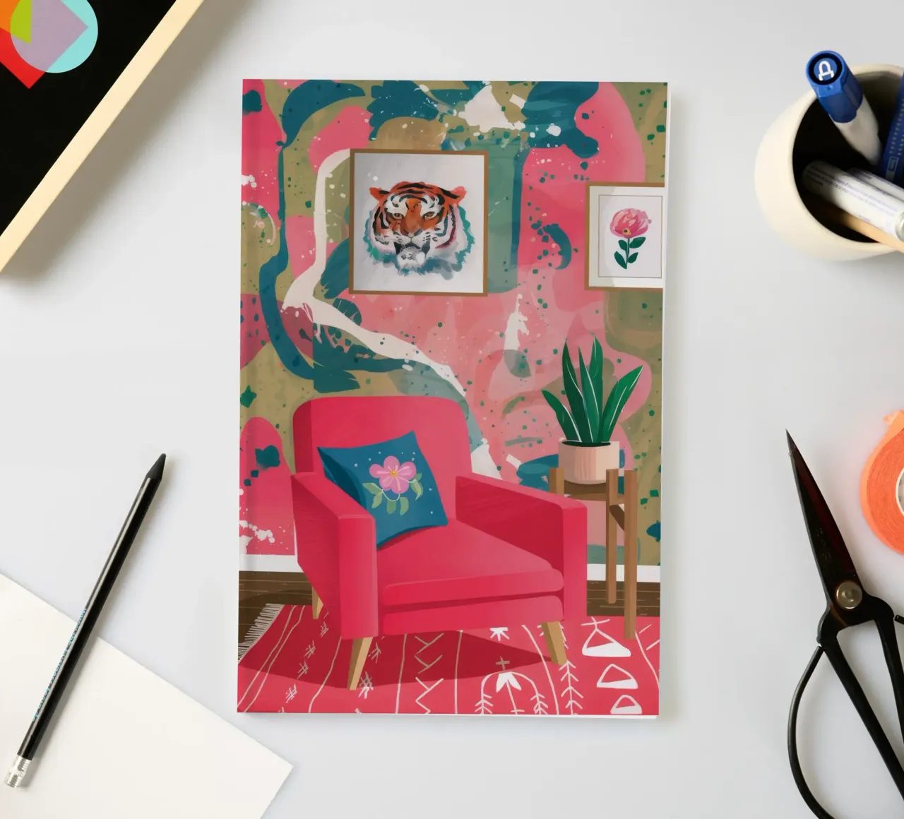 Maximalist Pink Paradise notebook by Tiga Bersama