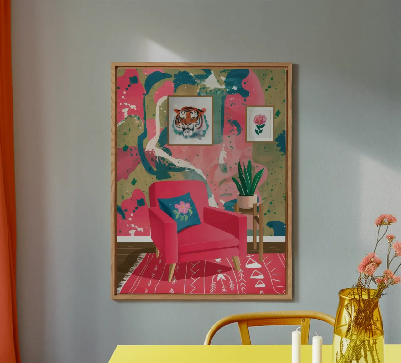 Maximalistisches rosa Paradies Forex-Platte von Tiga Bersama
