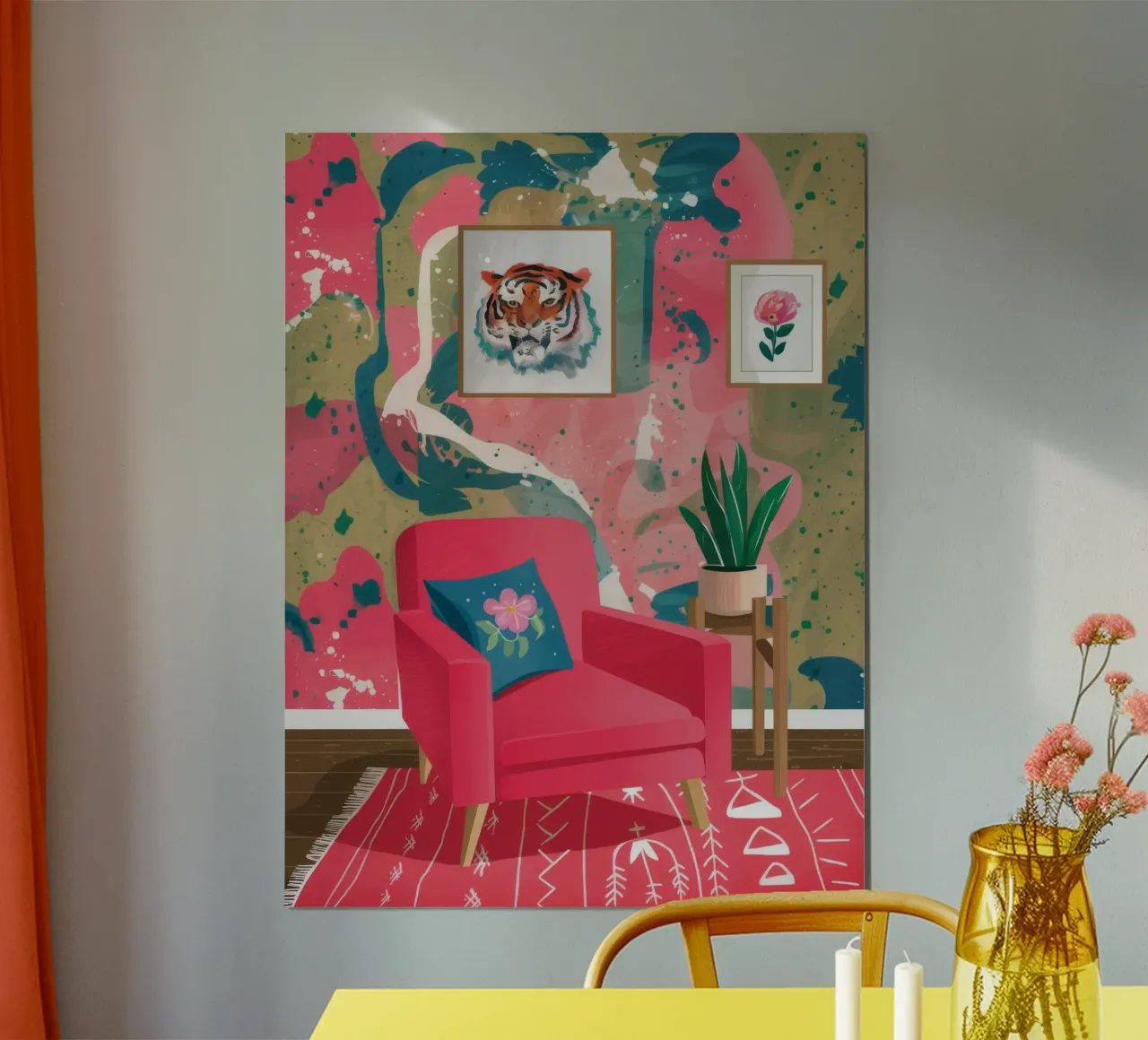 Maximalistisches rosa Paradies Hahnemühle von Tiga Bersama