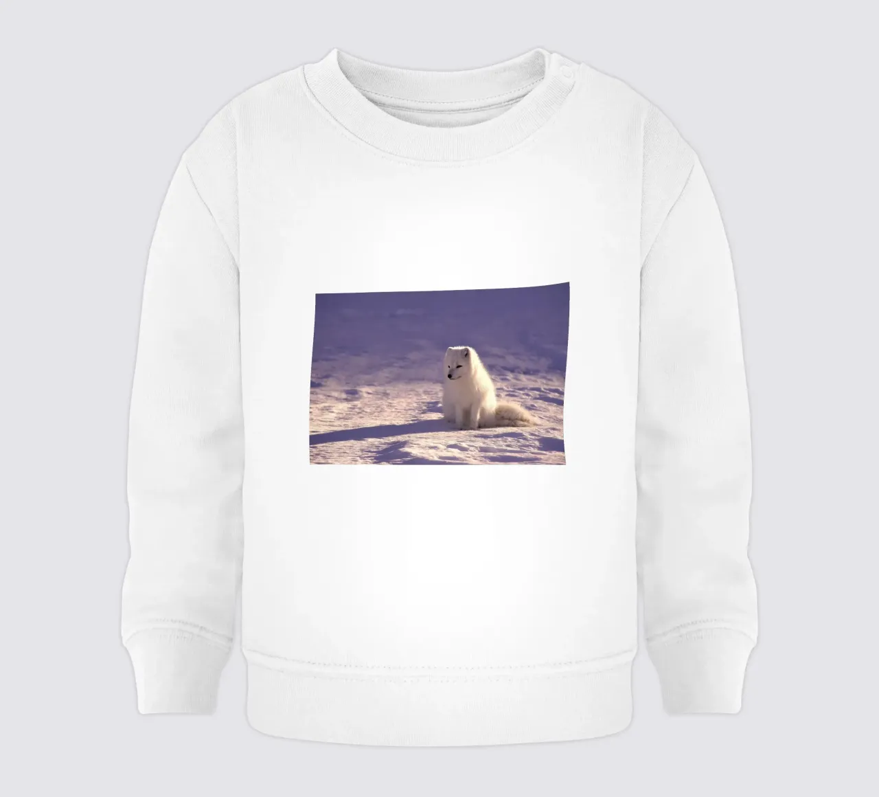 volpe artica sulla neve felpa neonato da animal story home