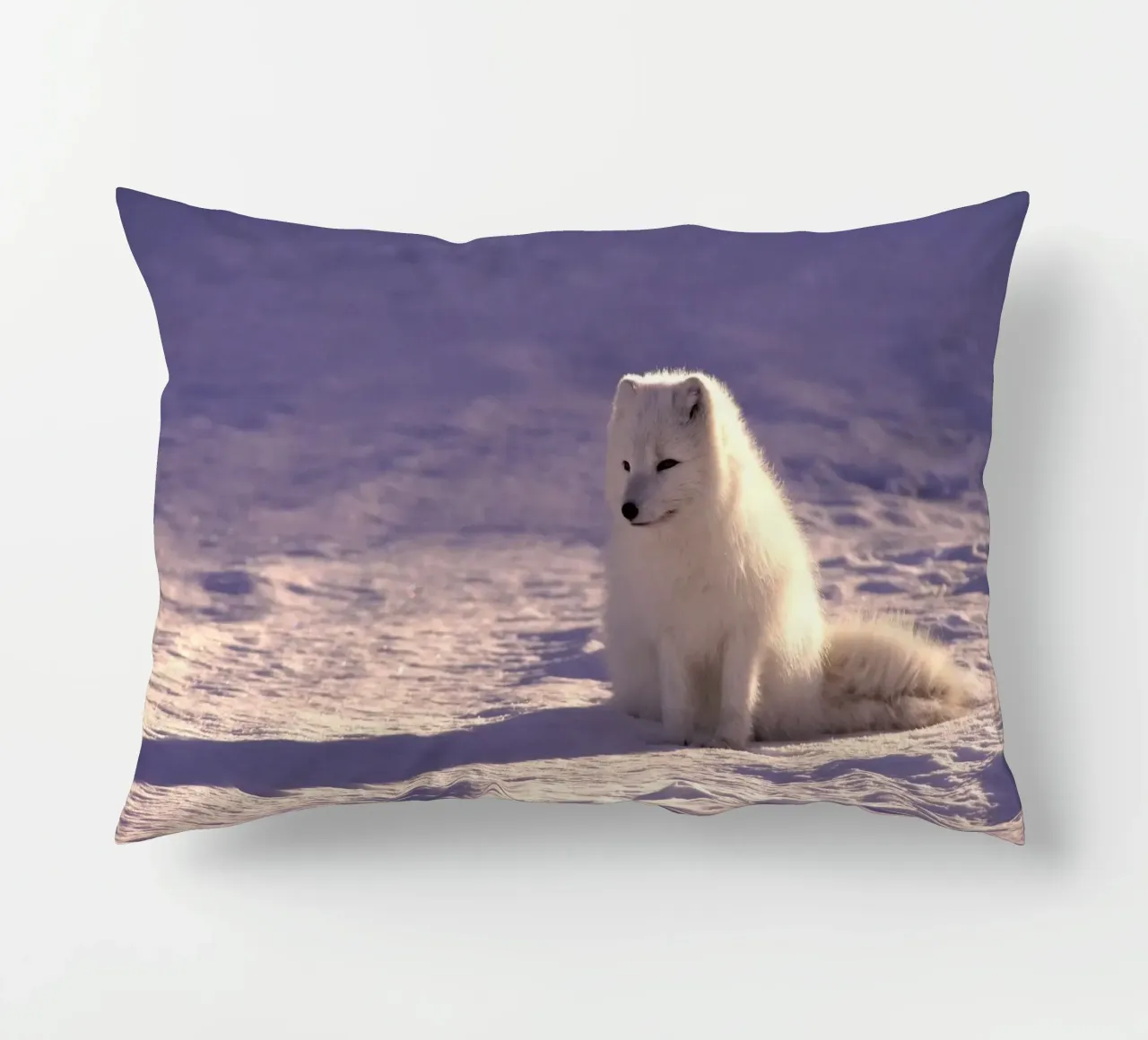 volpe artica sulla neve cuscino da animal story home