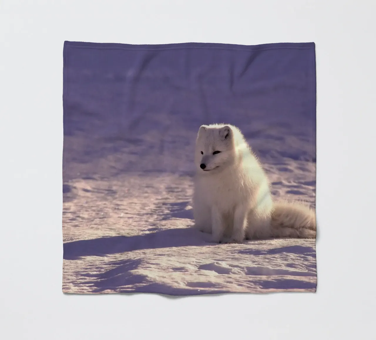 Polarfuchs auf Schnee Fleecedecke von animal story home
