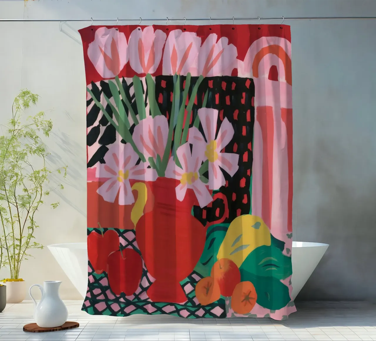 Tulip Archway Bloom shower curtain by Fable Tempa