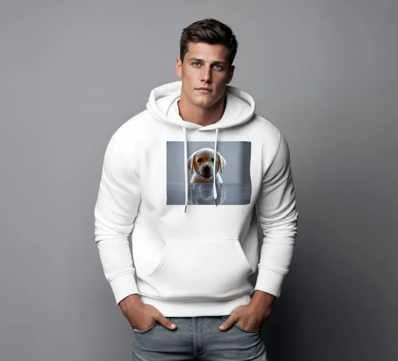 cucciolo di labrador riflessione felpa con cappuccio da animal story home