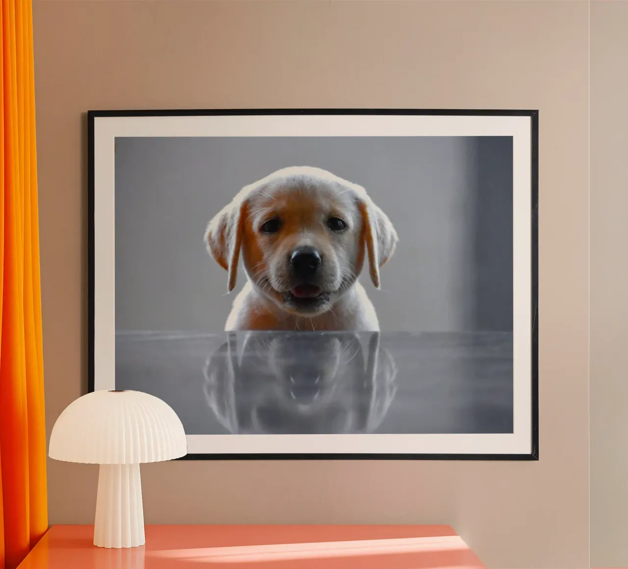cucciolo di labrador riflessione carta hahnemühle da animal story home