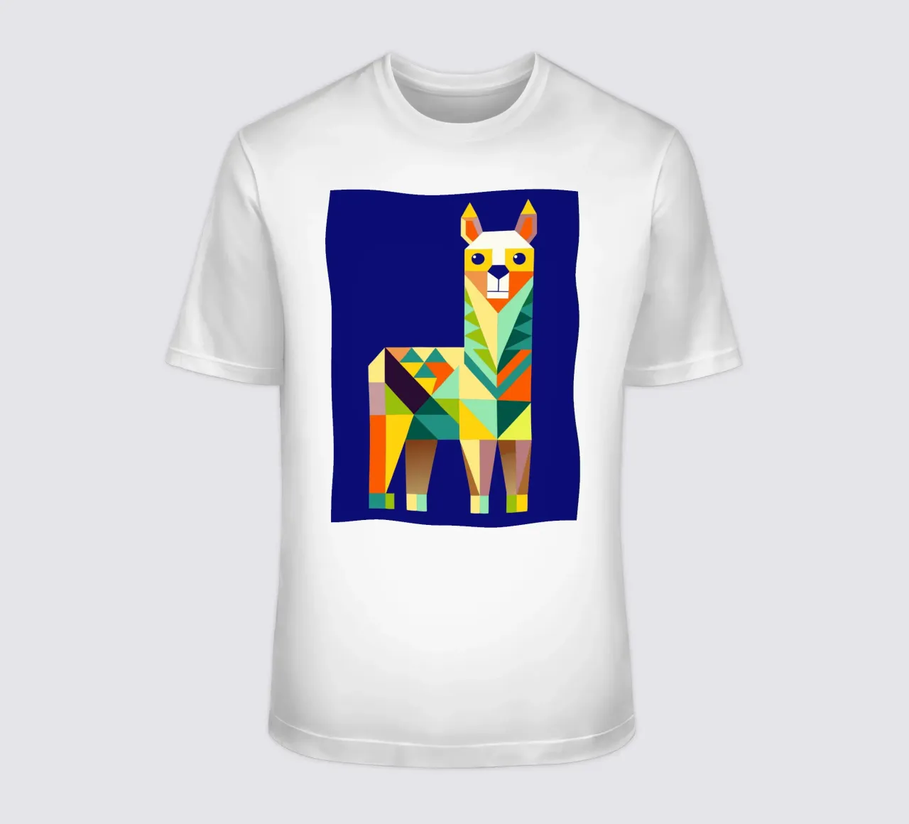 llama geometrics ilustration t-shirt by nemaro