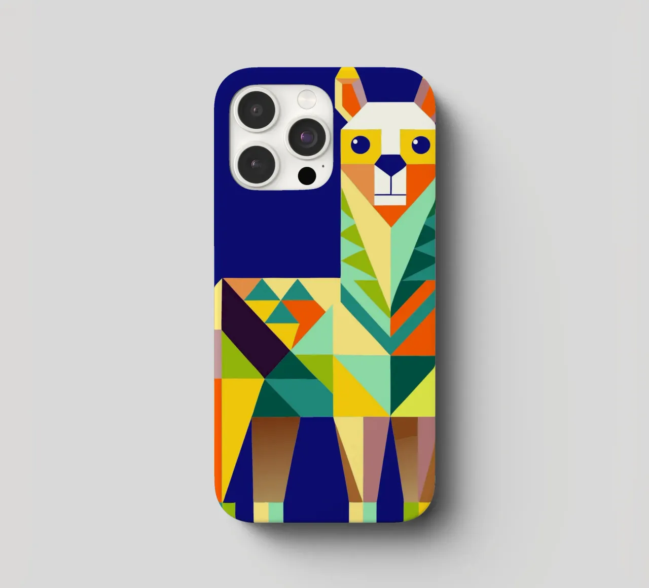 llama geometrics ilustration iphone case by nemaro