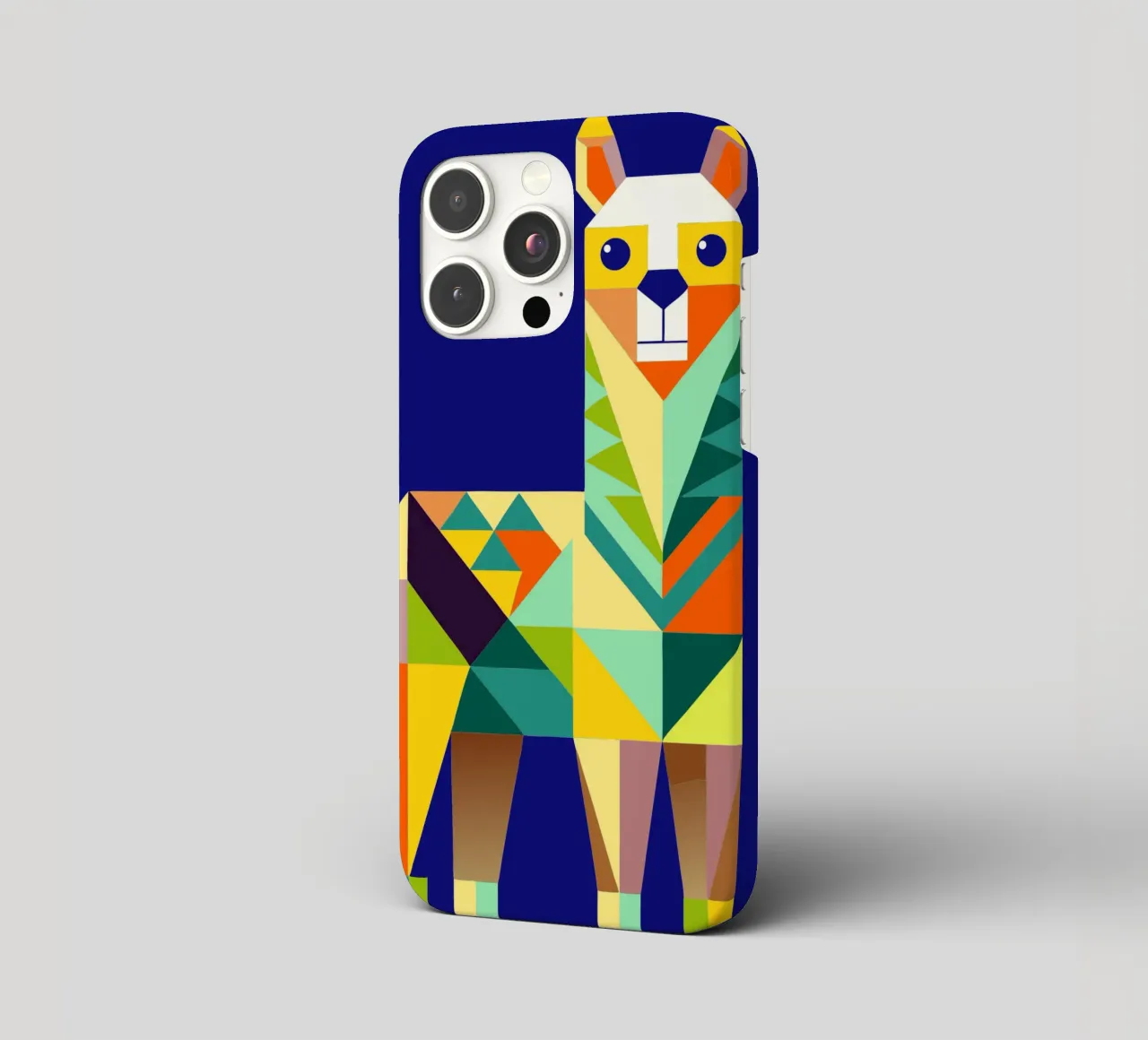 llama geometrics ilustration iphone case by nemaro
