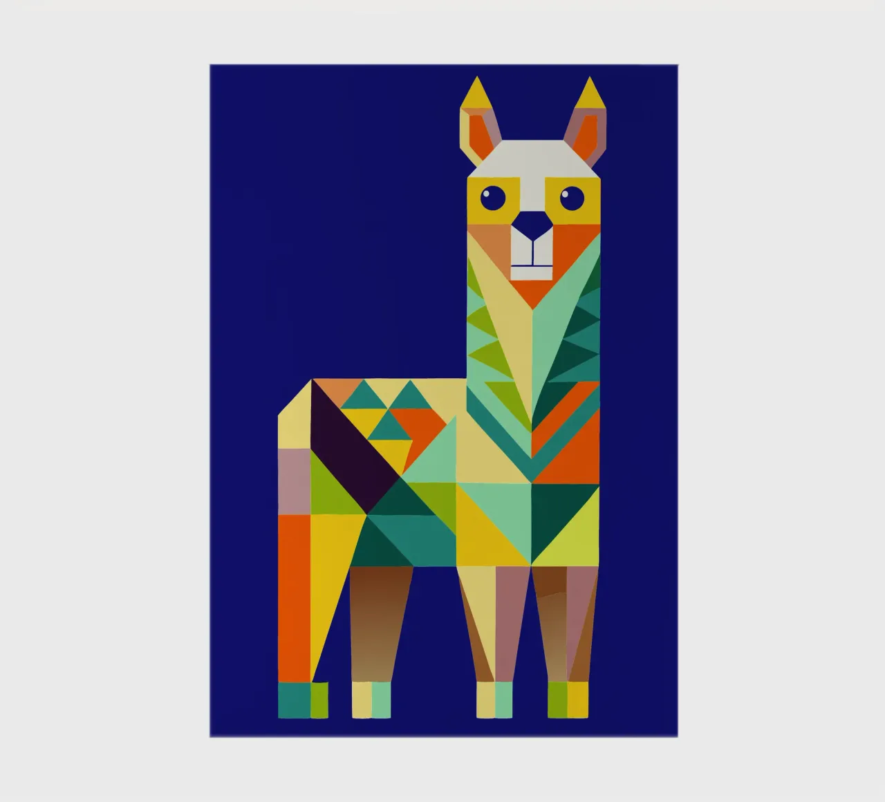 llama geometrics ilustration notebook by nemaro