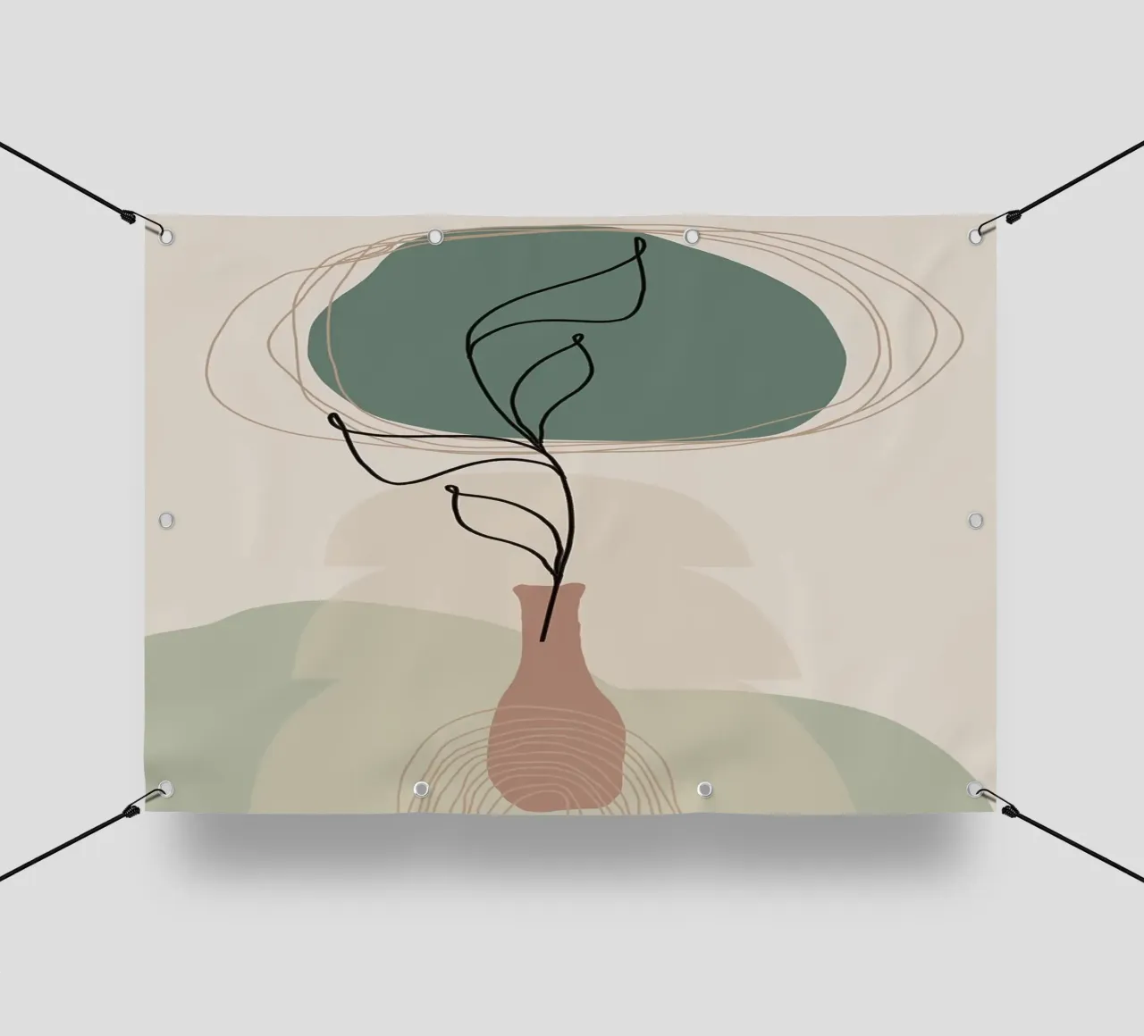 Boho Zen Minimal Floreale telo in pvc da MinimalistDesign
