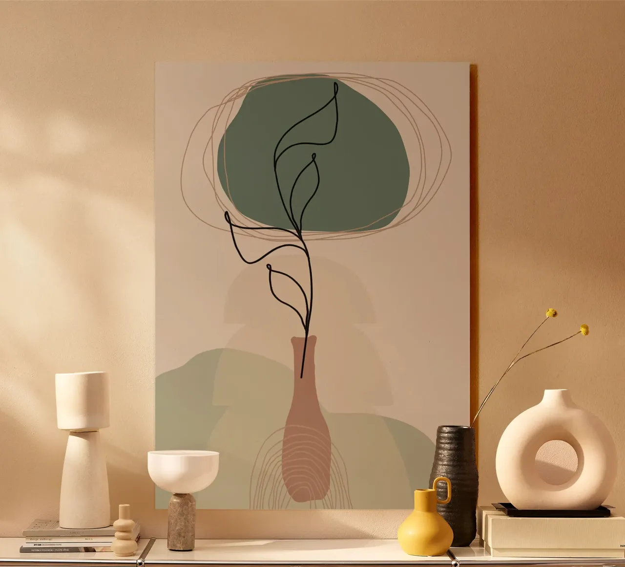 Boho Zen Minimal Floreale alluminio dibond da MinimalistDesign