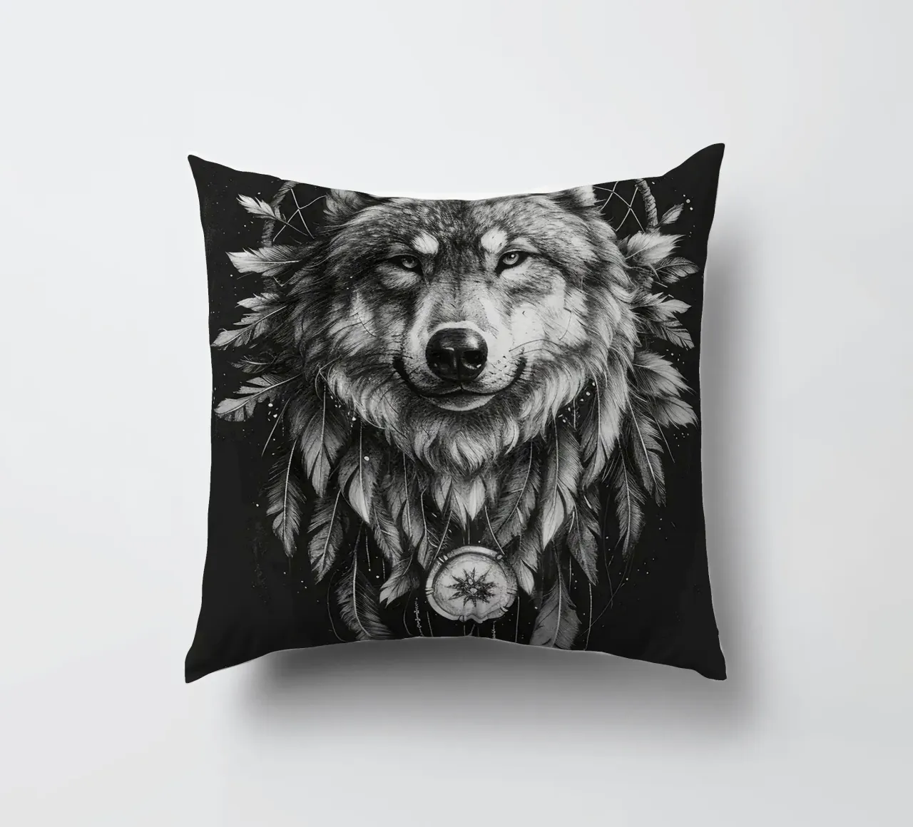 Acchiappasogni lupo boho cuscino da MinimalistDesign