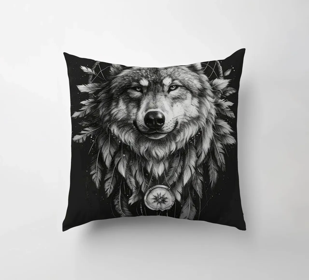 Acchiappasogni lupo boho cuscino da MinimalistDesign