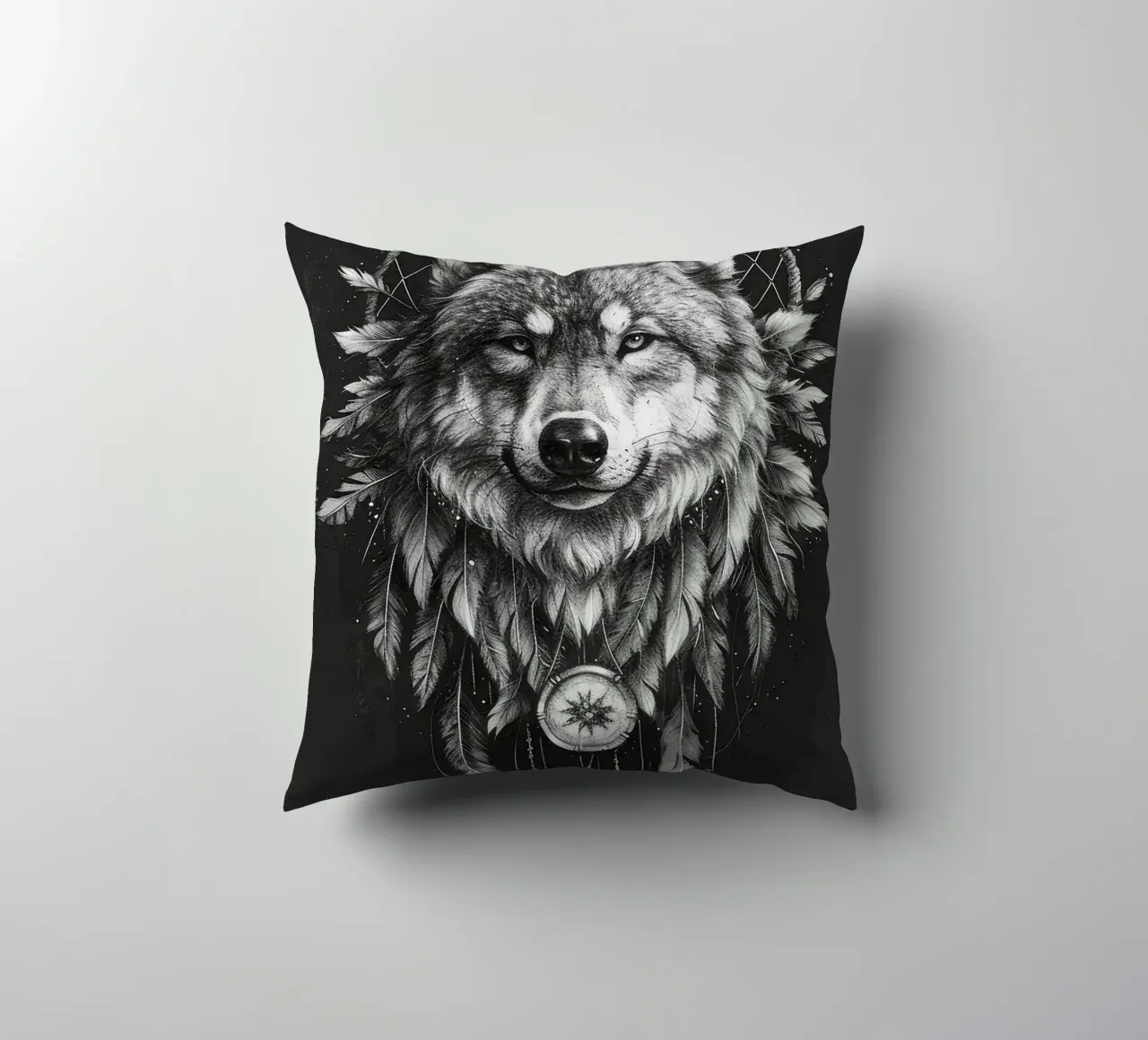 Acchiappasogni lupo boho cuscino da MinimalistDesign