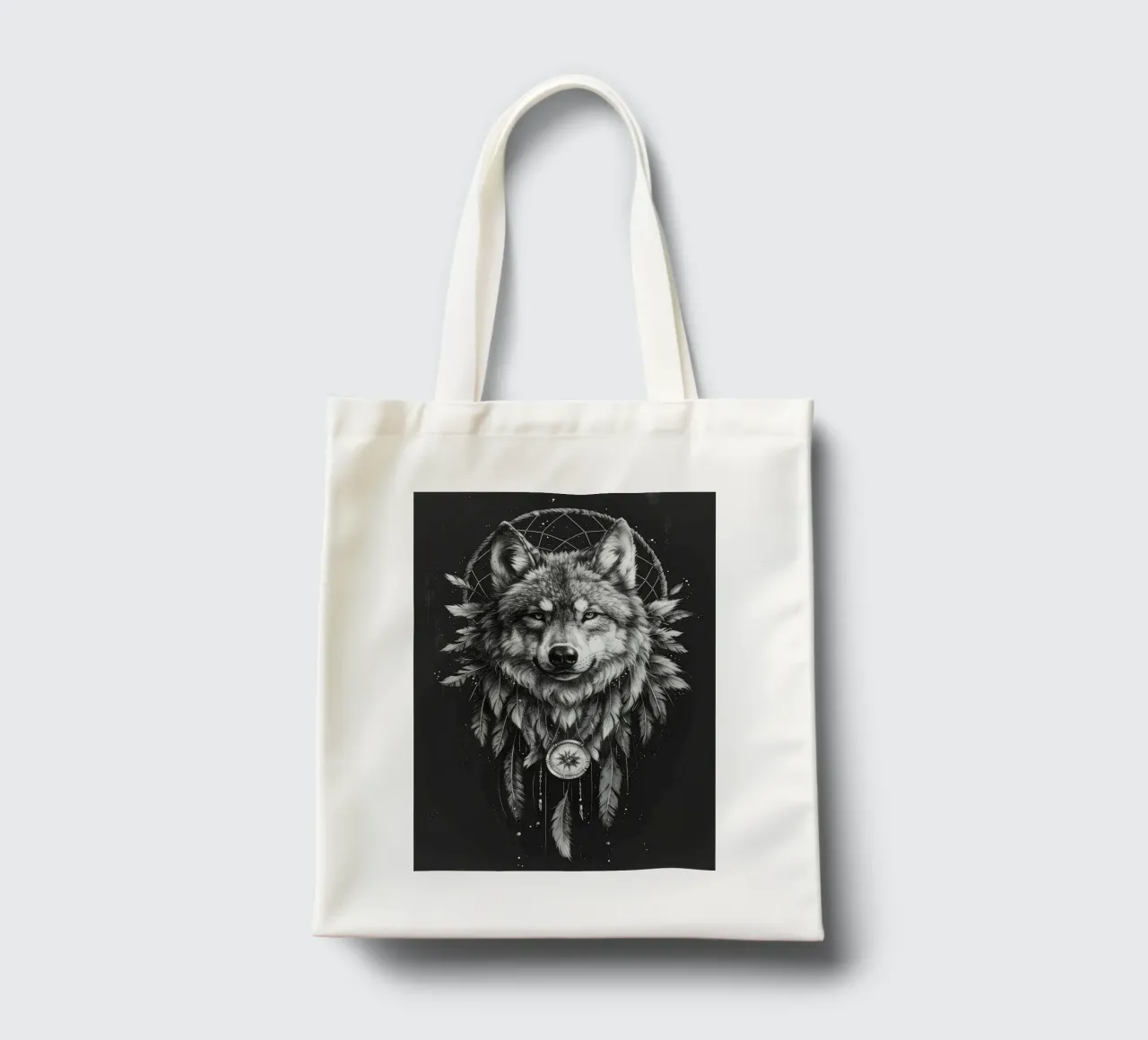 Acchiappasogni lupo boho borsa in juta da MinimalistDesign