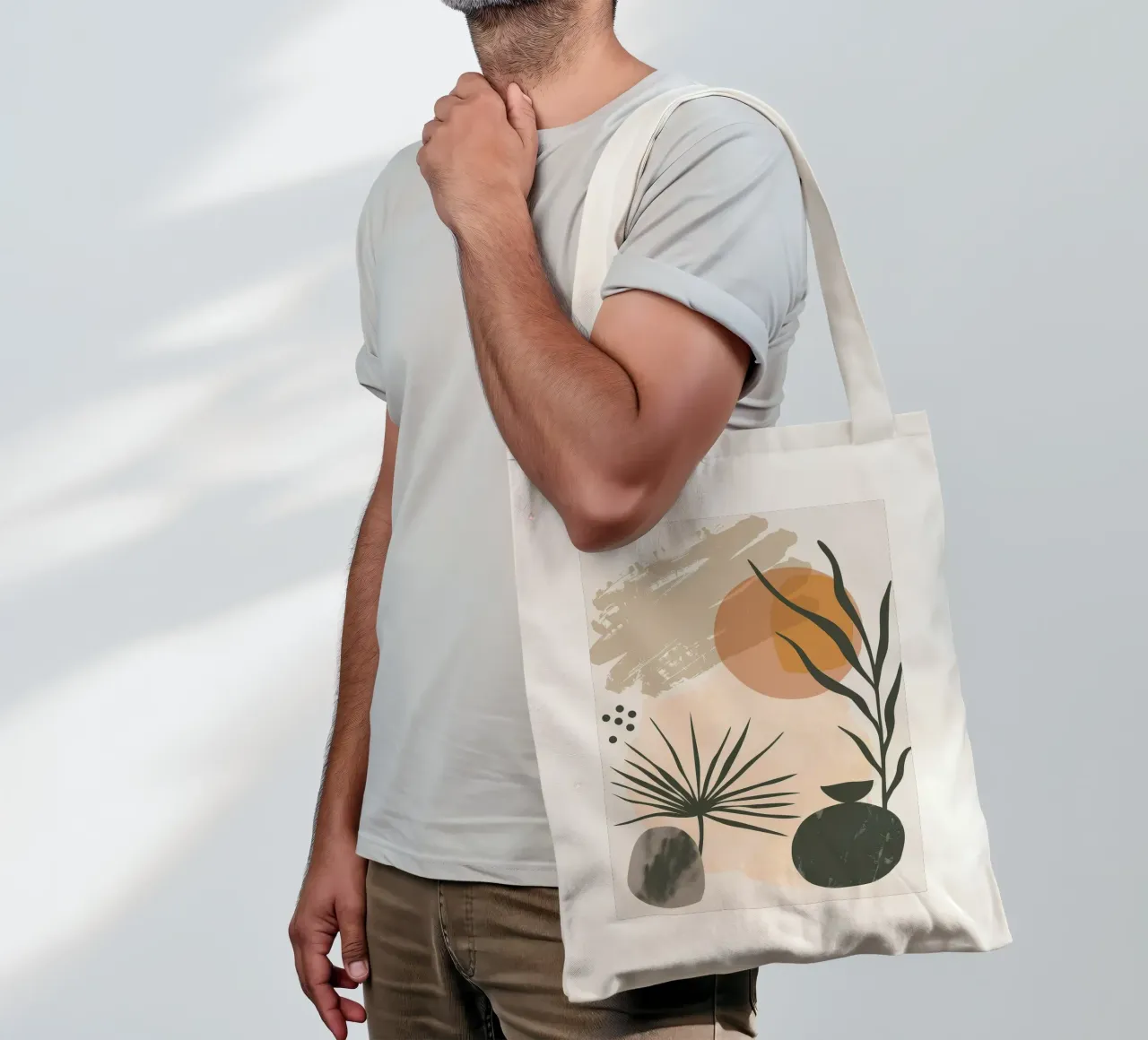 Astratto floreale botanico borsa in juta da MinimalistDesign