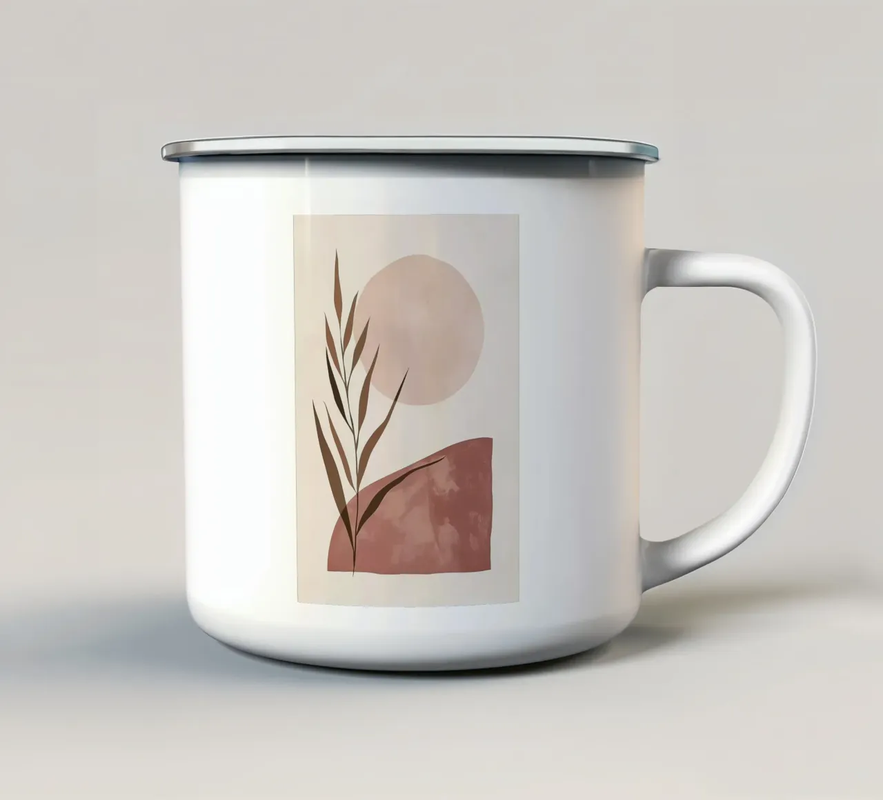 Abstracte Botanische Kunstdruk emaille mok van MinimalistDesign
