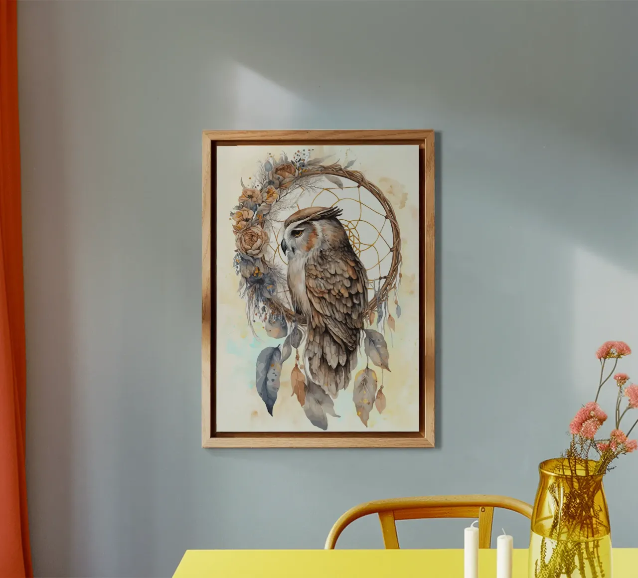 Peinture hibou attrape-rêves alu dibond de MinimalistDesign