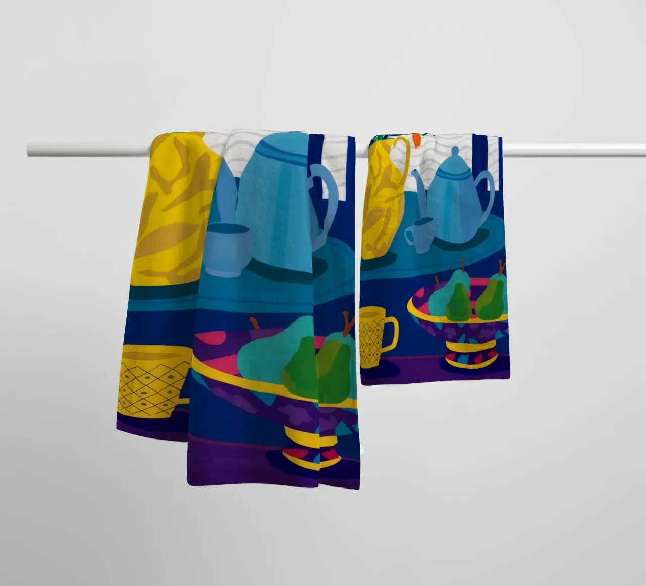 Teal Teapot Repose towel by Fable Tempa