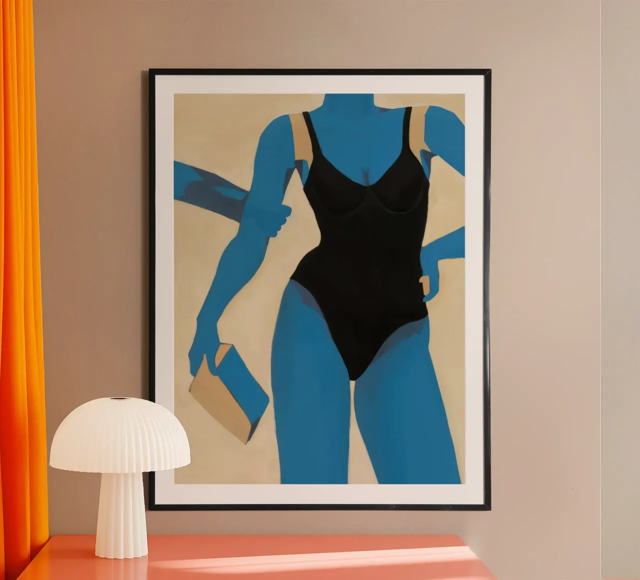 Blauer Körper Form Poster von Tiga Bersama